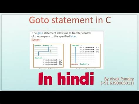 goto statement in C In Hindi (With Examples .